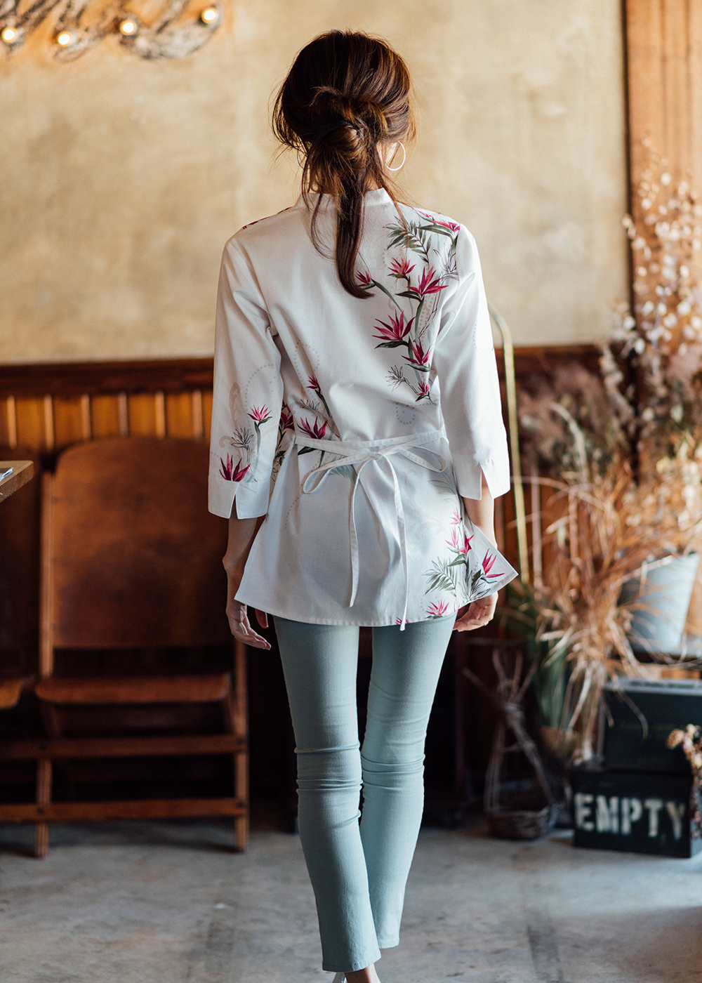 かりゆしウェア（沖縄版アロハシャツ） MAJUN - クレイフラワー（チュニック）