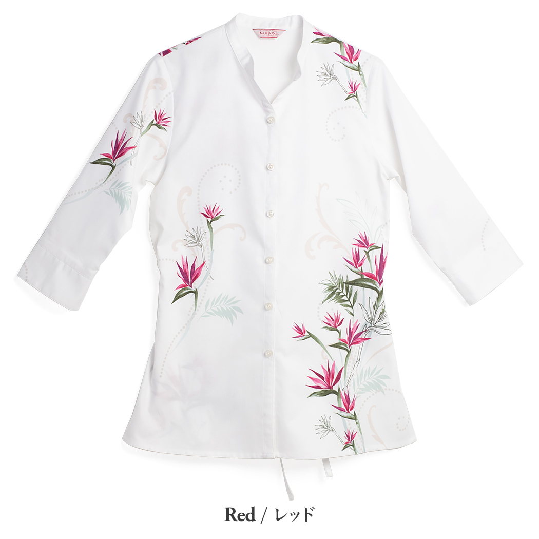 かりゆしウェア（沖縄版アロハシャツ） MAJUN - クレイフラワー（チュニック）