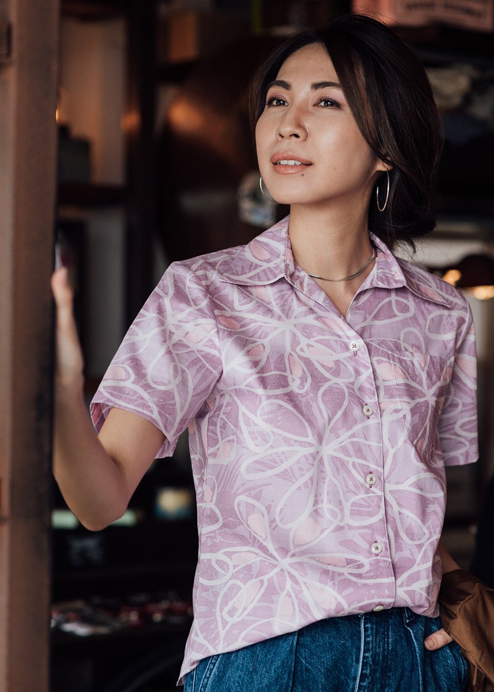 かりゆしウェア（沖縄版アロハシャツ） MAJUN - シェフレラライン