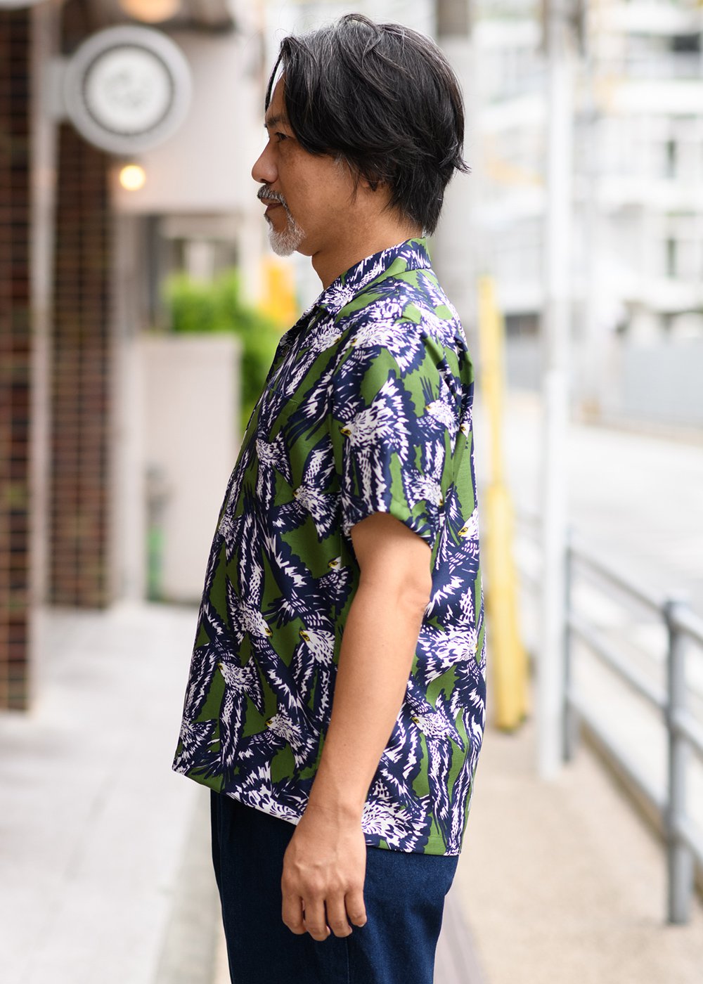 かりゆしウェア（沖縄版アロハシャツ） MAJUN - カンムリワシ