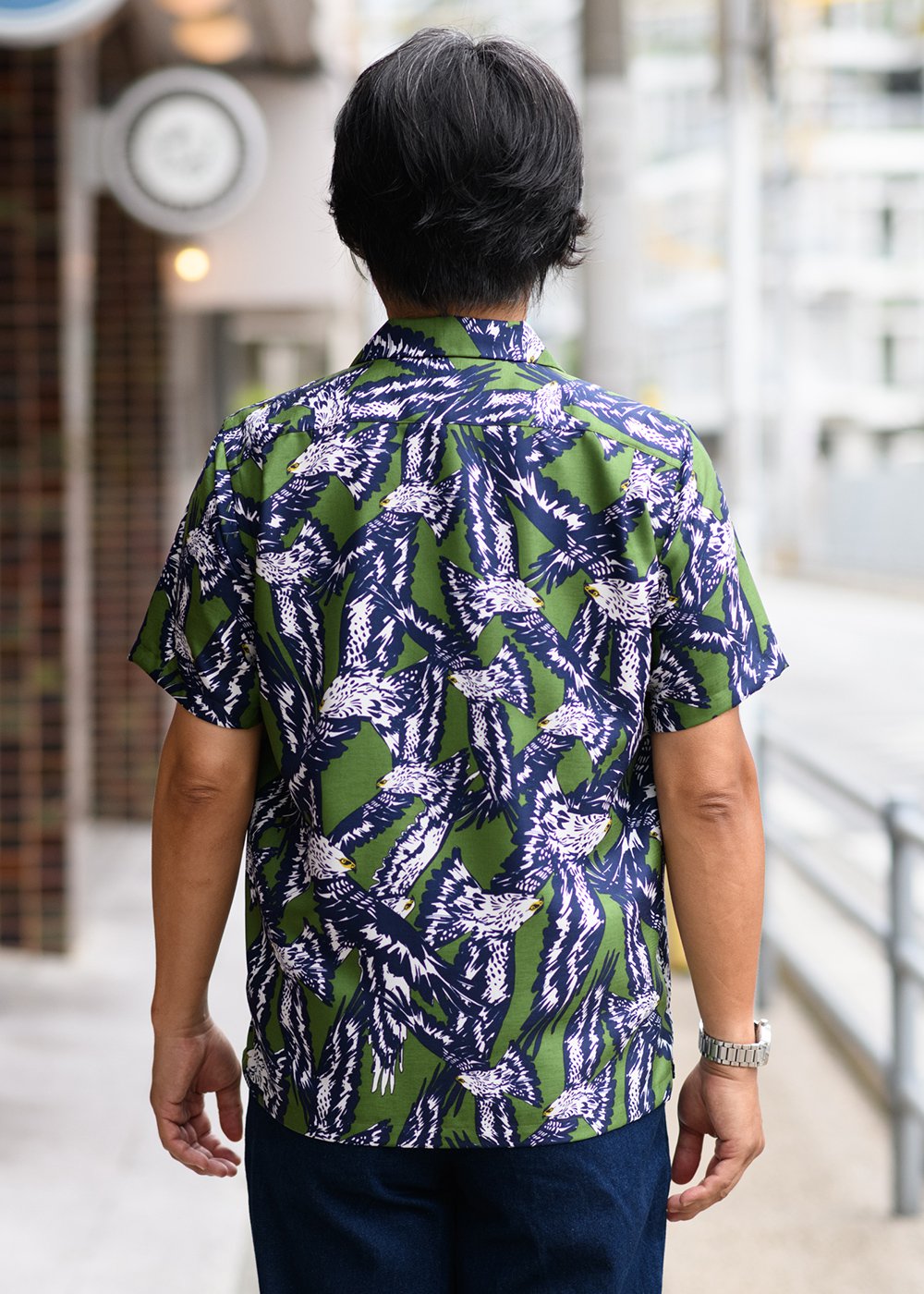 かりゆしウェア（沖縄版アロハシャツ） MAJUN - カンムリワシ