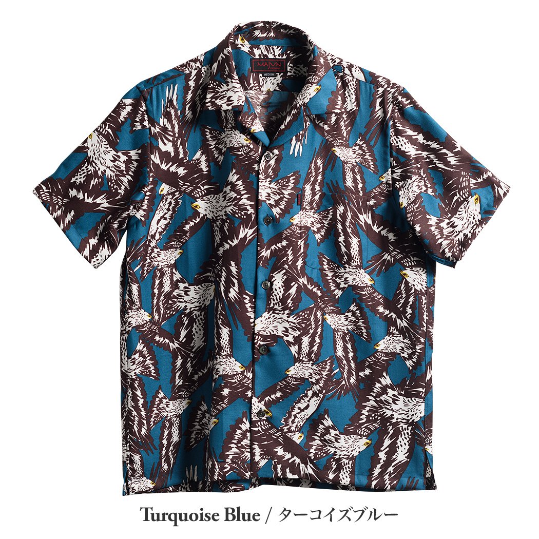 かりゆしウェア（沖縄版アロハシャツ） MAJUN - カンムリワシ
