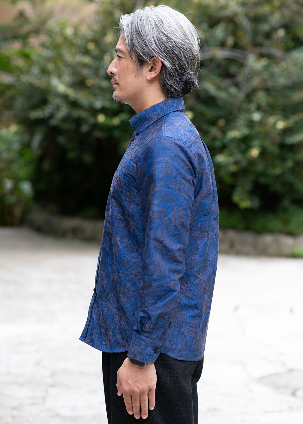 かりゆしウェア（沖縄版アロハシャツ） MAJUN - リラクシーリーフL/S