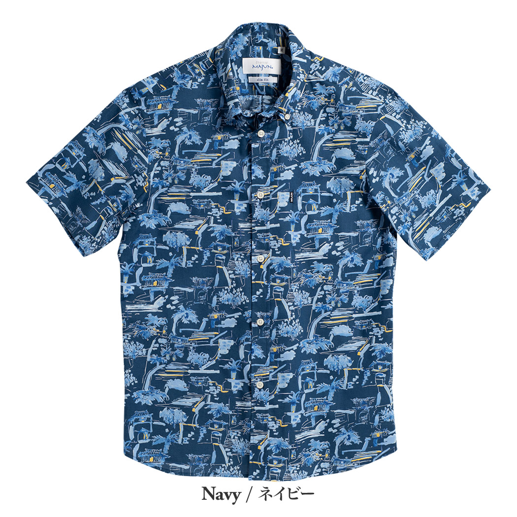 かりゆしウェア（沖縄版アロハシャツ） MAJUN - スイグシクジョウ