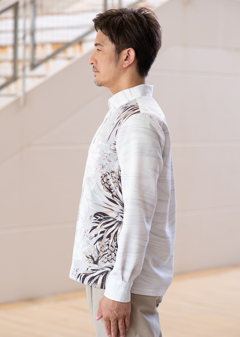 かりゆしウェア（沖縄版アロハシャツ） MAJUN - サザンウインズL/S