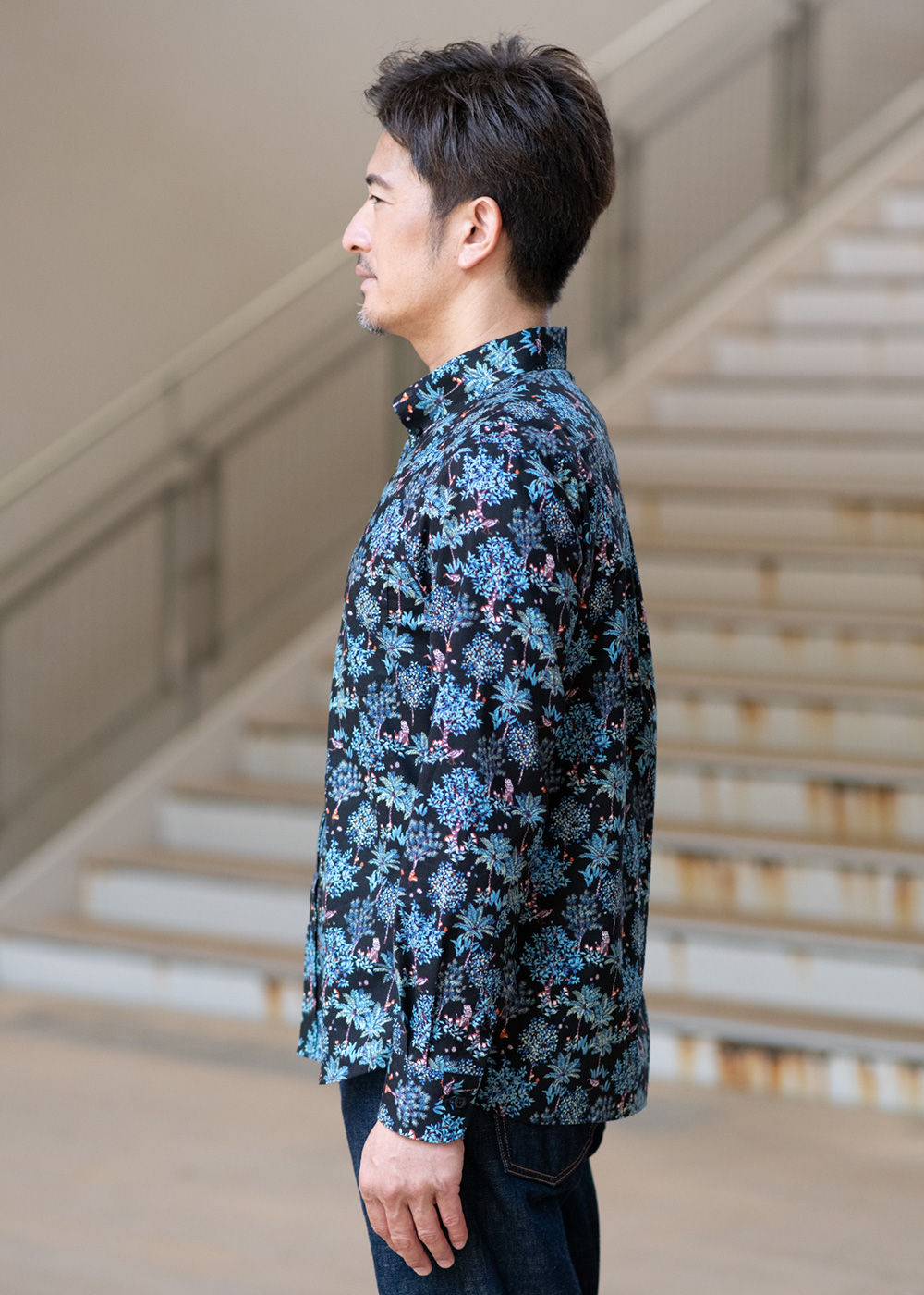 かりゆしウェア（沖縄版アロハシャツ） MAJUN - ジャングルプローラー L/S