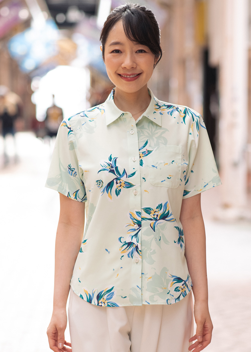 かりゆしウェア（沖縄版アロハシャツ） MAJUN - ノーチラスグラス