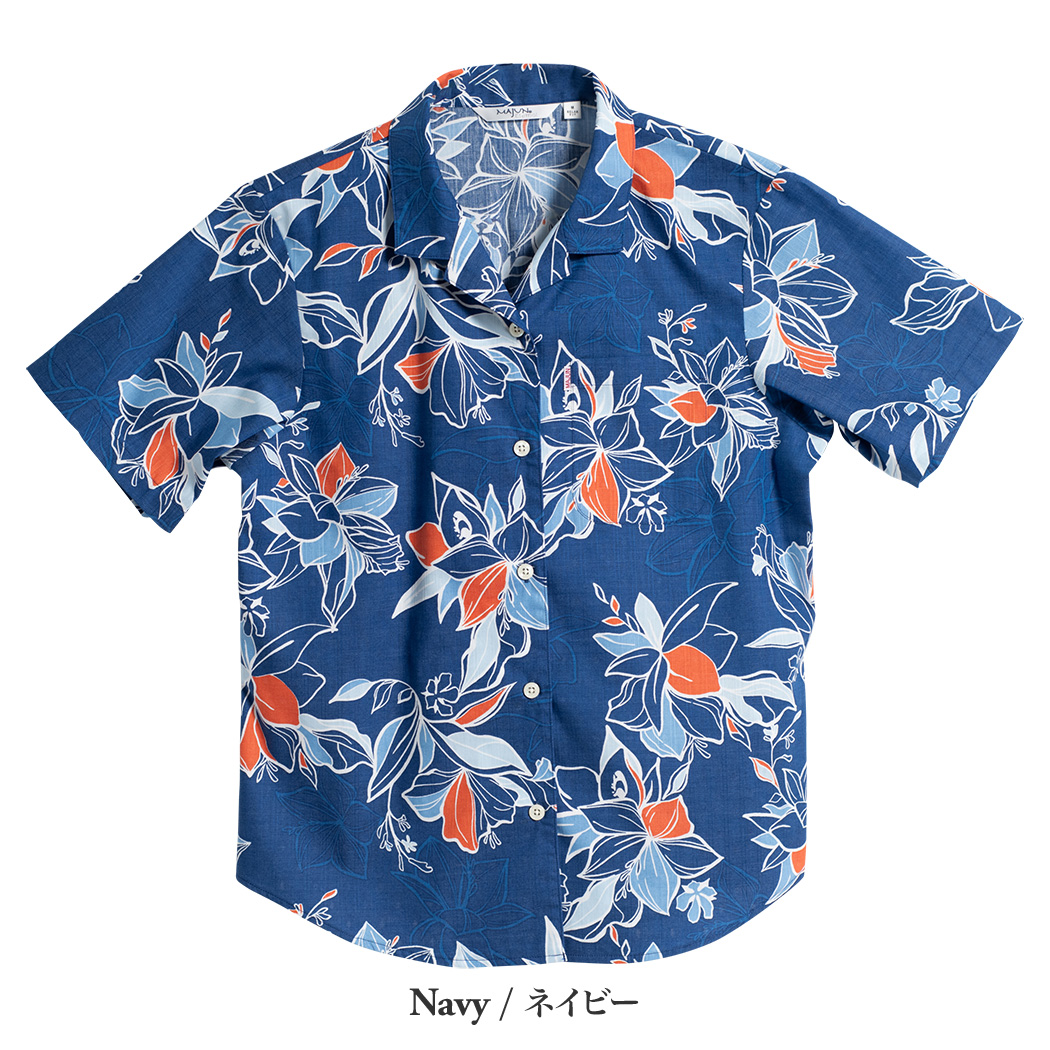 かりゆしウェア（沖縄版アロハシャツ） MAJUN - ファジーピーチ