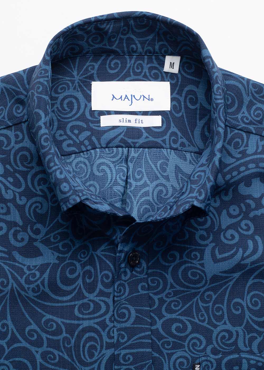 かりゆしウェア（沖縄版アロハシャツ） MAJUN - スパイラルシーサー