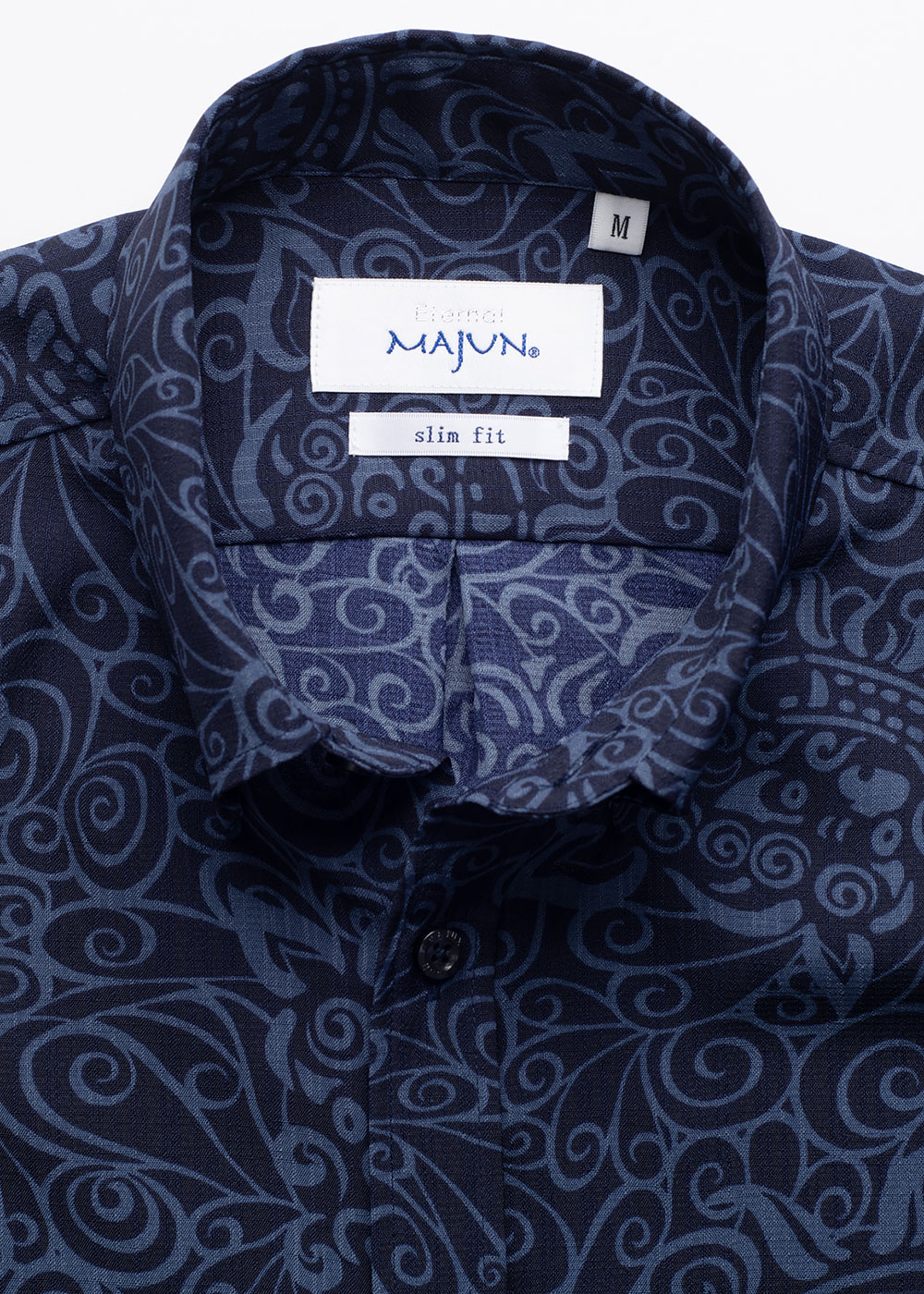 かりゆしウェア（沖縄版アロハシャツ） MAJUN - スパイラルシーサー