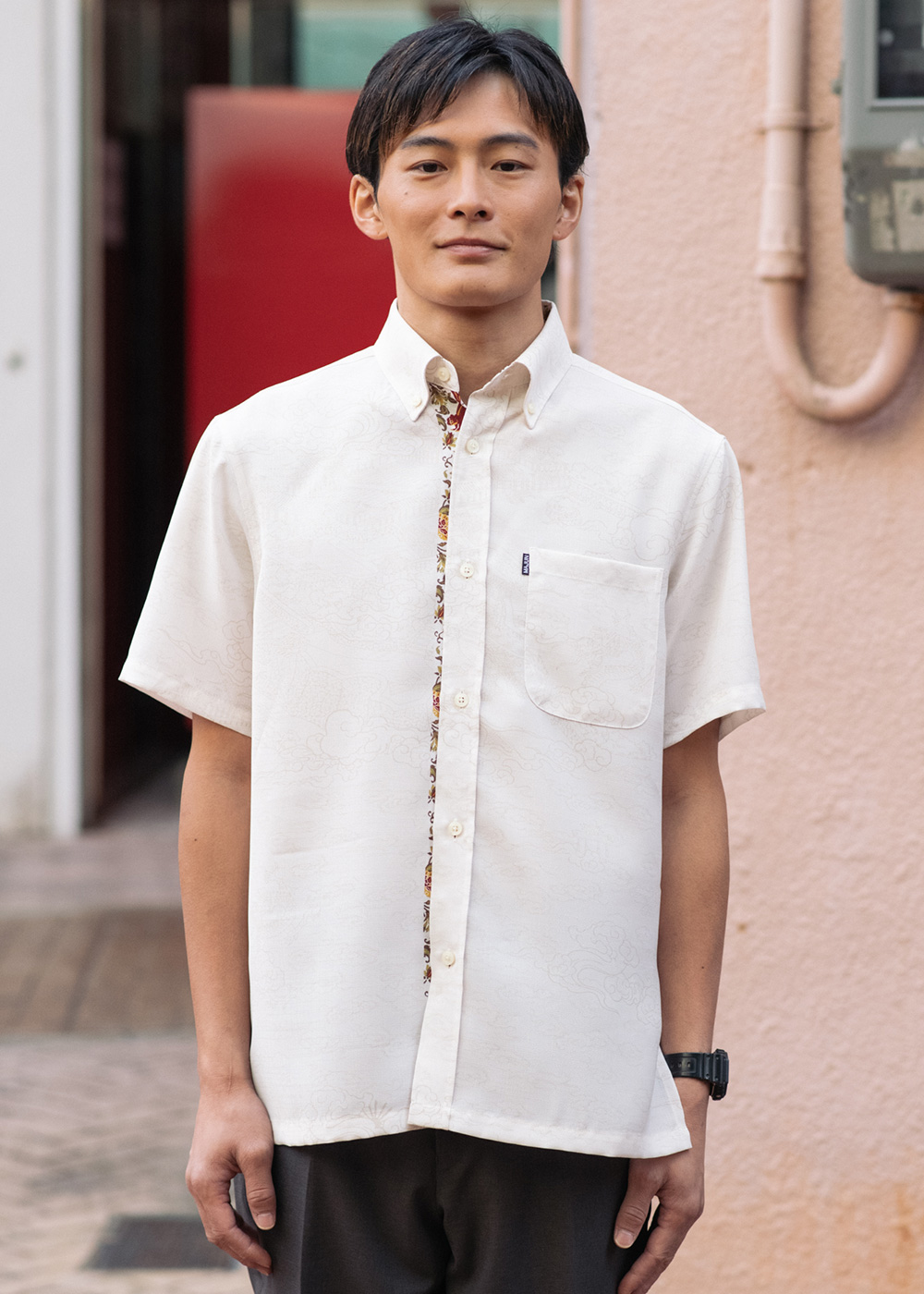 かりゆしウェア（沖縄版アロハシャツ） MAJUN - 首里城全景図