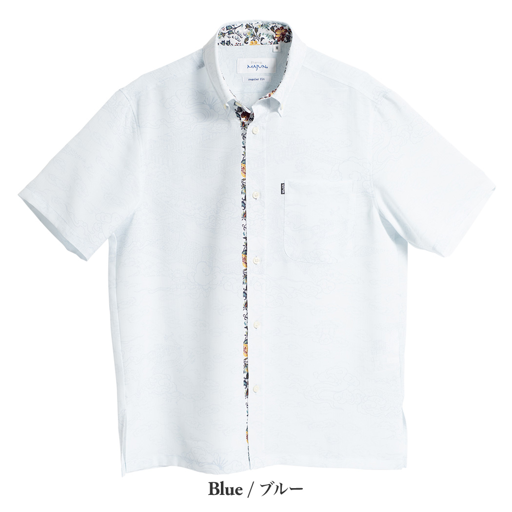 かりゆしウェア（沖縄版アロハシャツ） MAJUN - 首里城全景図