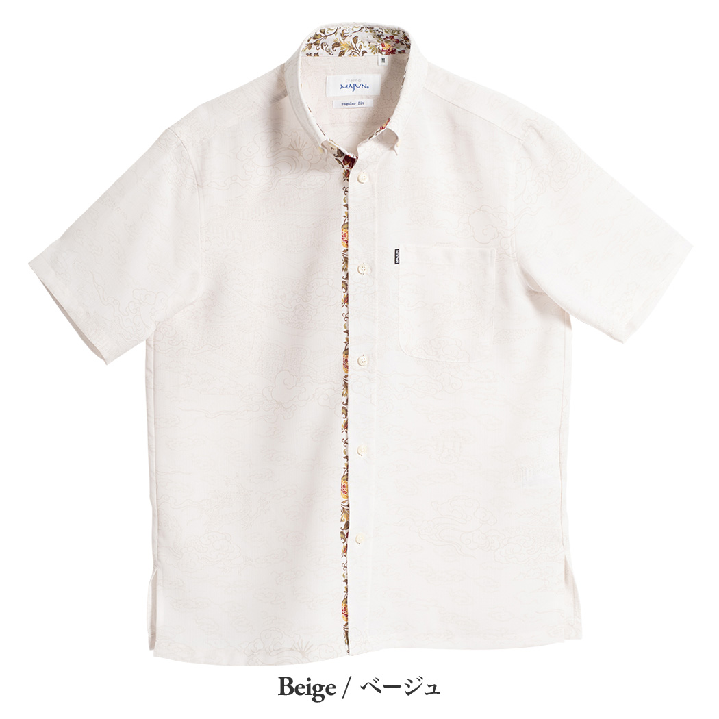 かりゆしウェア（沖縄版アロハシャツ） MAJUN - 首里城全景図