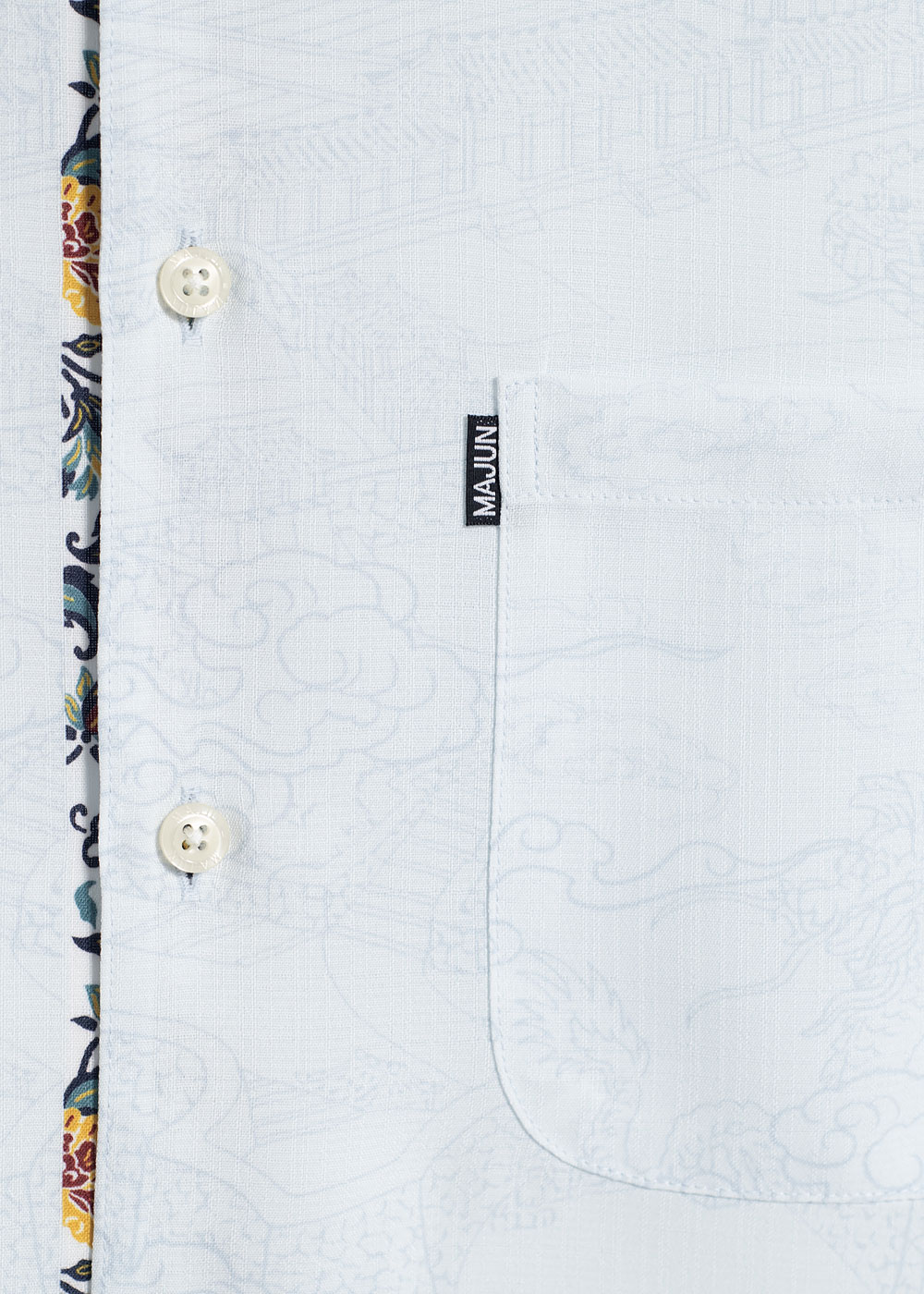 かりゆしウェア（沖縄版アロハシャツ） MAJUN - 首里城全景図(マオカラー）