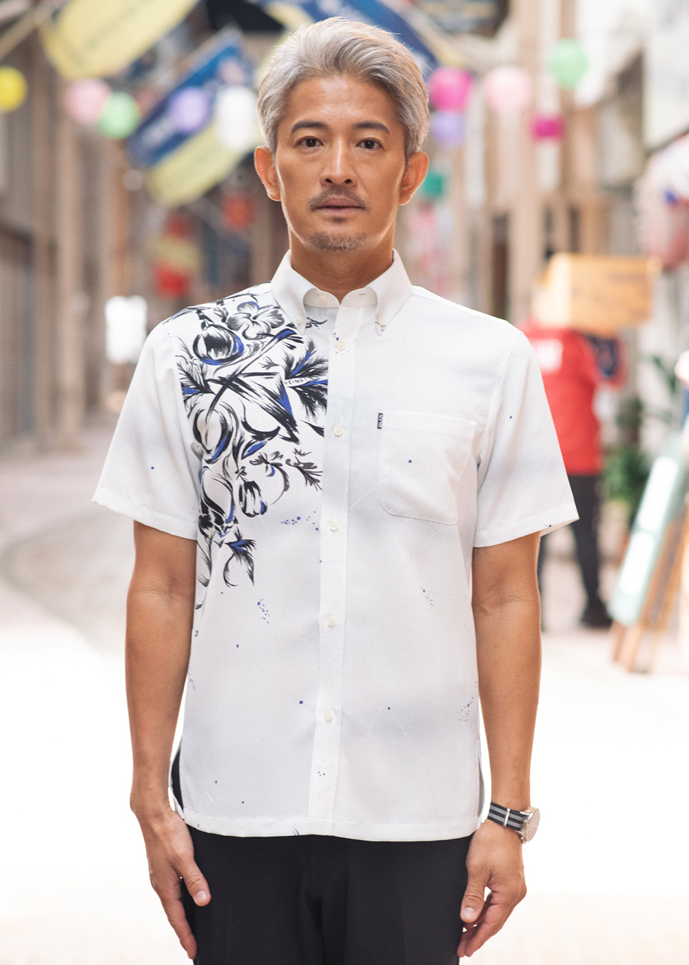 かりゆしウェア（沖縄版アロハシャツ） MAJUN - ネリユクウタビ