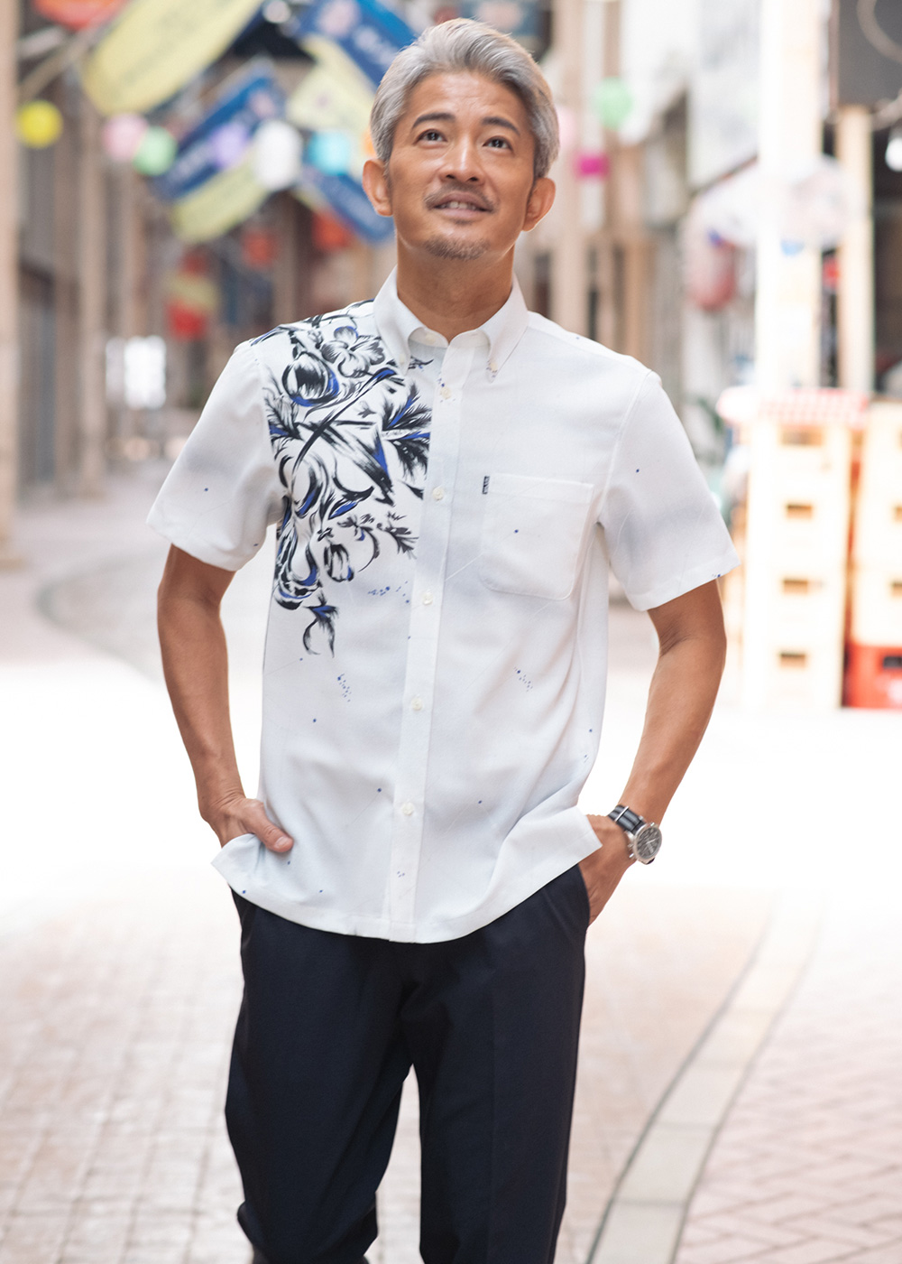 かりゆしウェア（沖縄版アロハシャツ） MAJUN - ネリユクウタビ