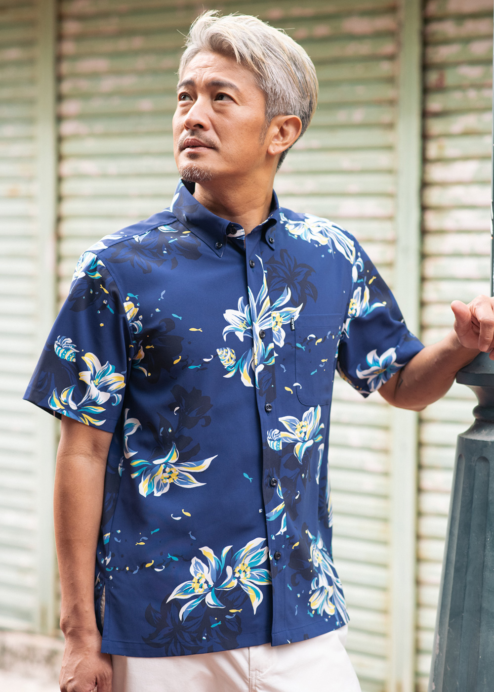 かりゆしウェア（沖縄版アロハシャツ） MAJUN - ノーチラスグラス