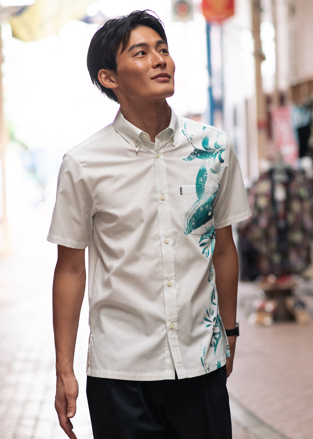 かりゆしウェア（沖縄版アロハシャツ） MAJUN - トゥインクルスイム