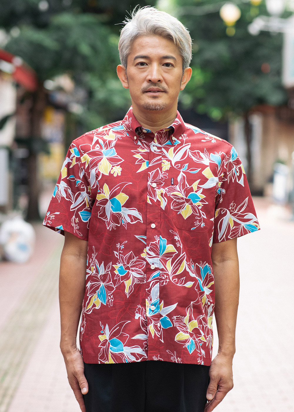 かりゆしウェア（沖縄版アロハシャツ） MAJUN - ファジーピーチ