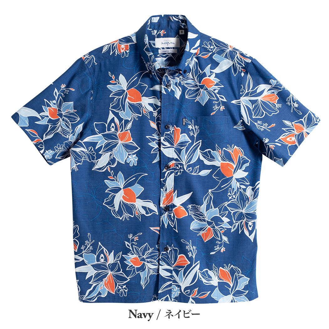 かりゆしウェア（沖縄版アロハシャツ） MAJUN - ファジーピーチ