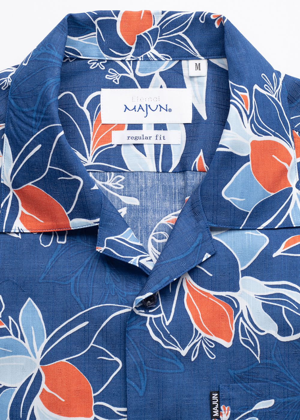 かりゆしウェア（沖縄版アロハシャツ） MAJUN - ファジーピーチ（開襟）