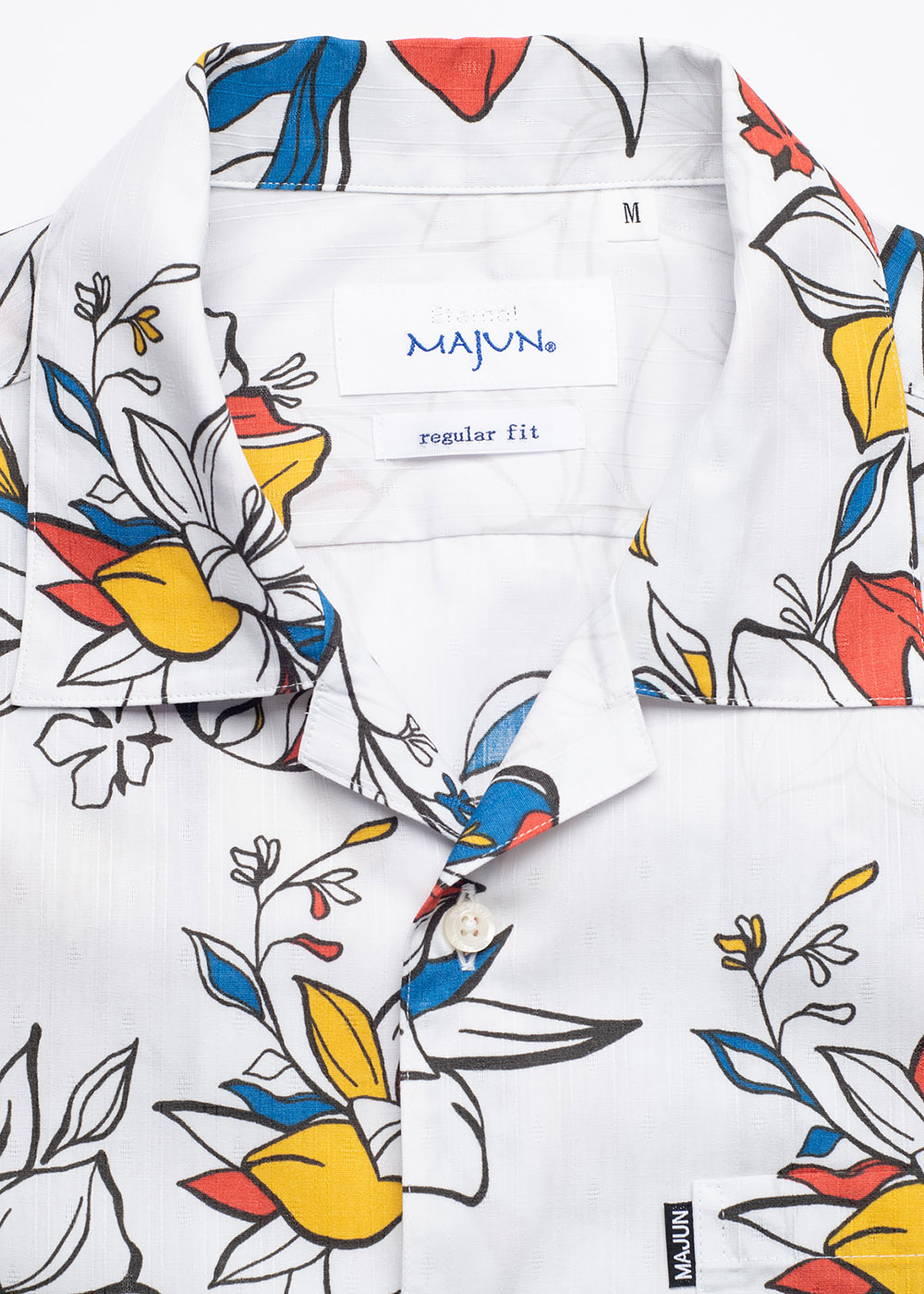 かりゆしウェア（沖縄版アロハシャツ） MAJUN - ファジーピーチ（開襟）