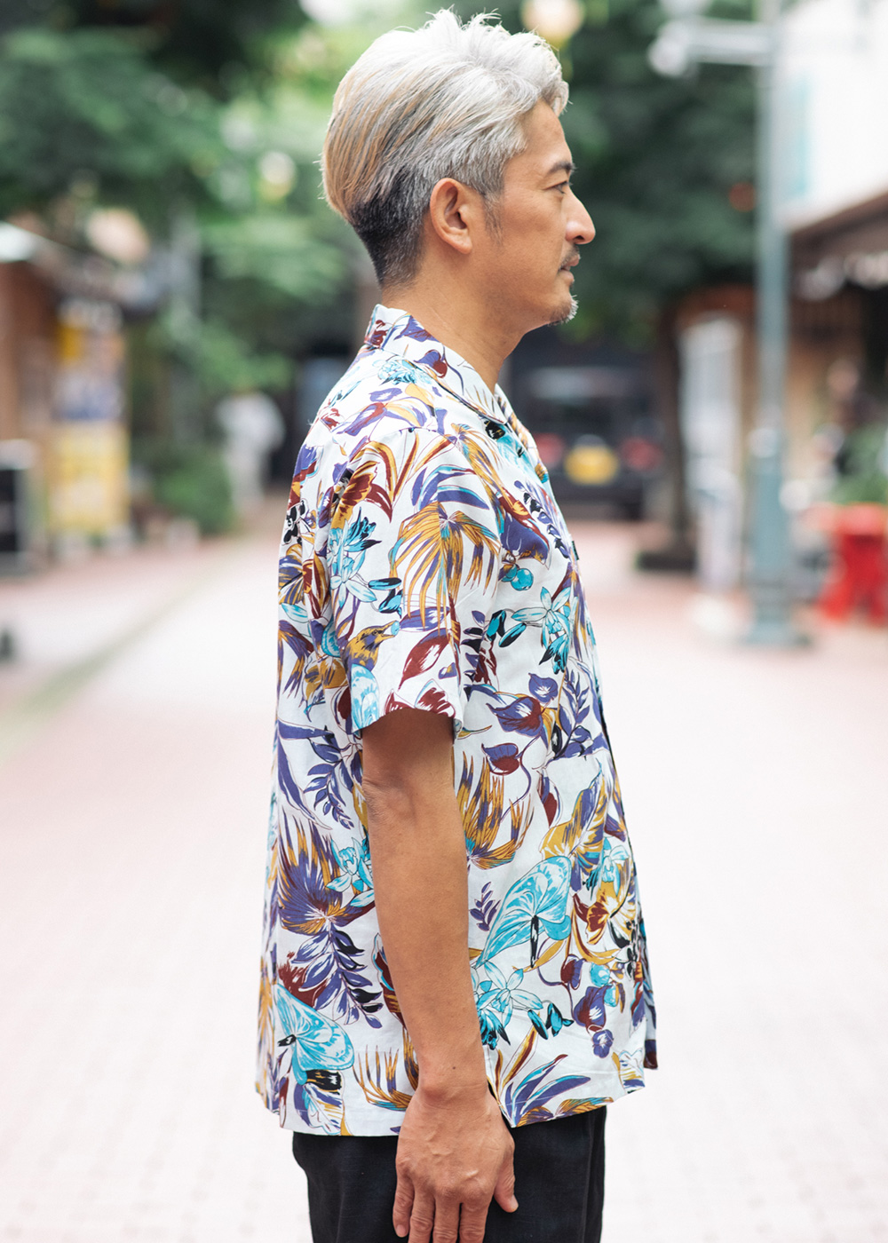 かりゆしウェア（沖縄版アロハシャツ） MAJUN - バカネスト（開襟）