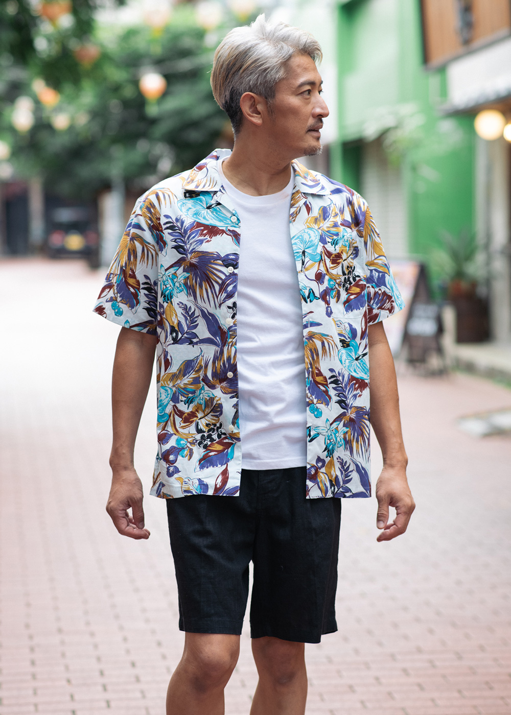 かりゆしウェア（沖縄版アロハシャツ） MAJUN - バカネスト（開襟）