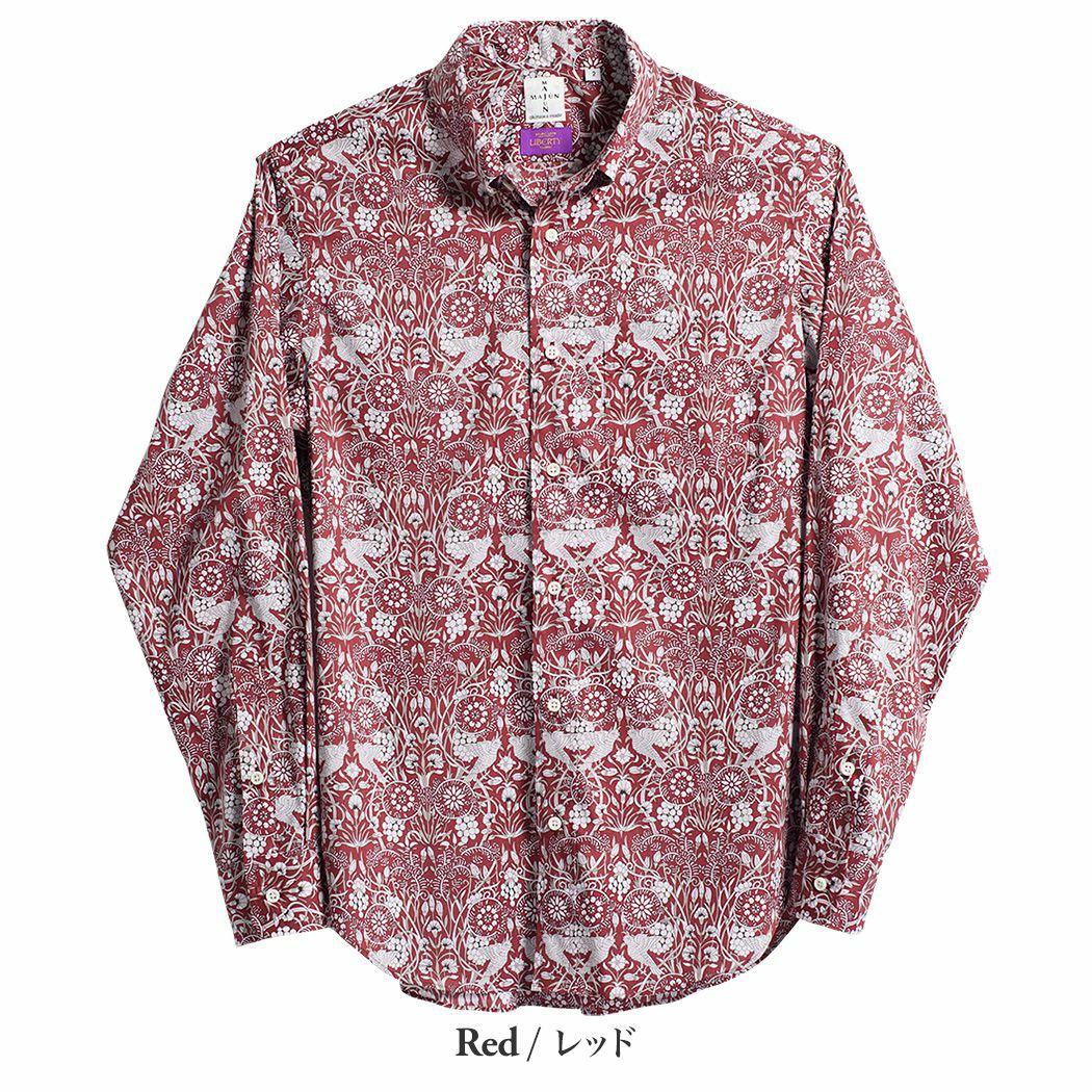 新品タグ付き　MAJUN　LIBERTY　リバティ　かりゆし　ワンピース　L リバティ LIBERTY ワンピース リネン 麻 レディース