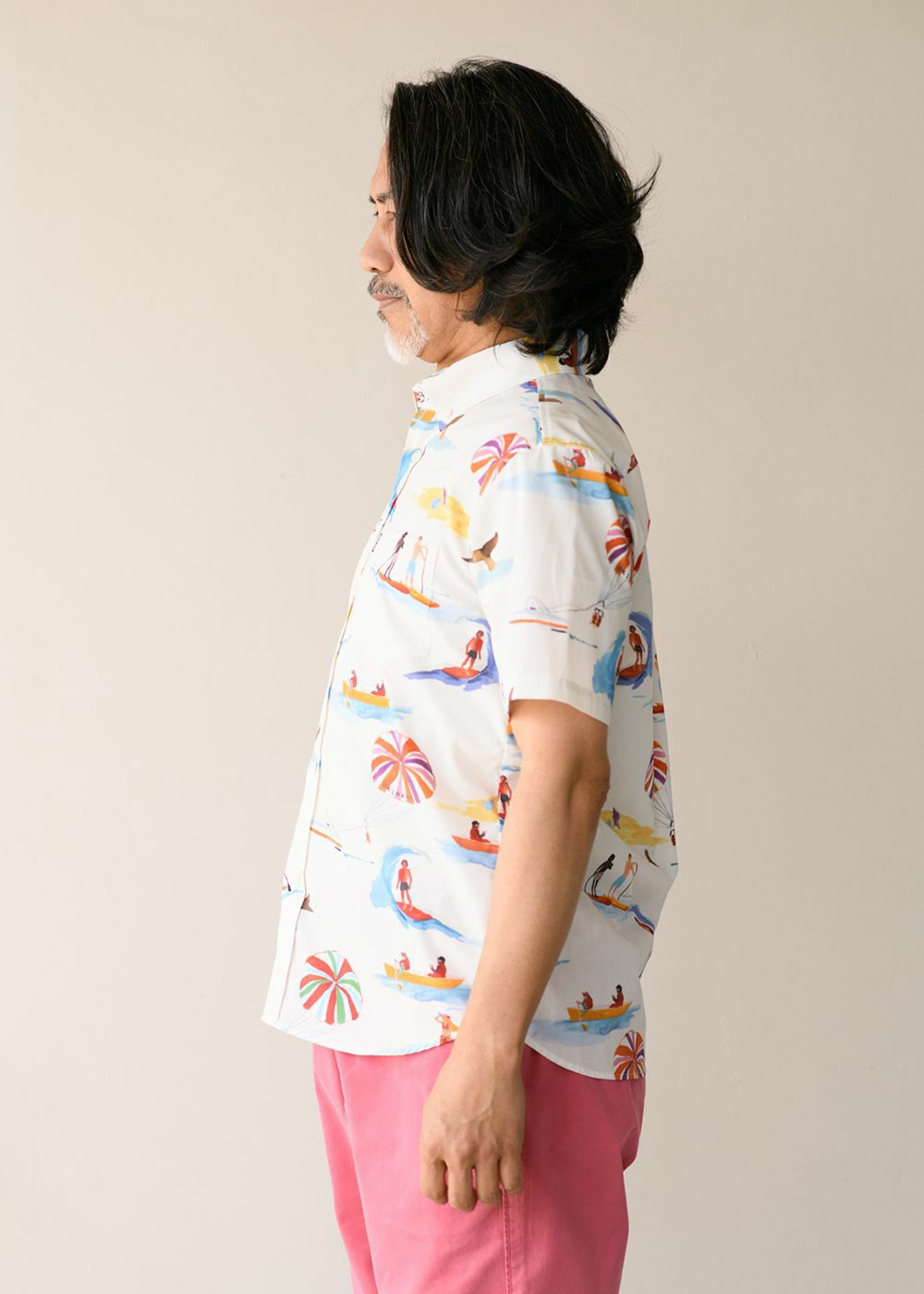 【こしあんぱん】MAJUN かりゆしウェア オーシャンブルー LL(XL) OCEAN BLUE | かりゆしウェア（沖縄版アロハシャツ）専門店