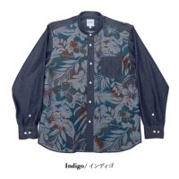 かりゆし様 フロートブルーム×デニム L/S | かりゆしウェア（沖縄版アロハ
