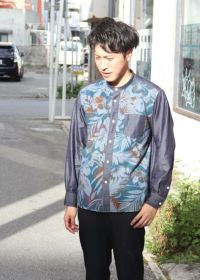 MAJUN 首里織　かりゆしウェア　L デニムブルー デニムかりゆし限定コラボ特設ページ | かりゆしウェア（沖縄版