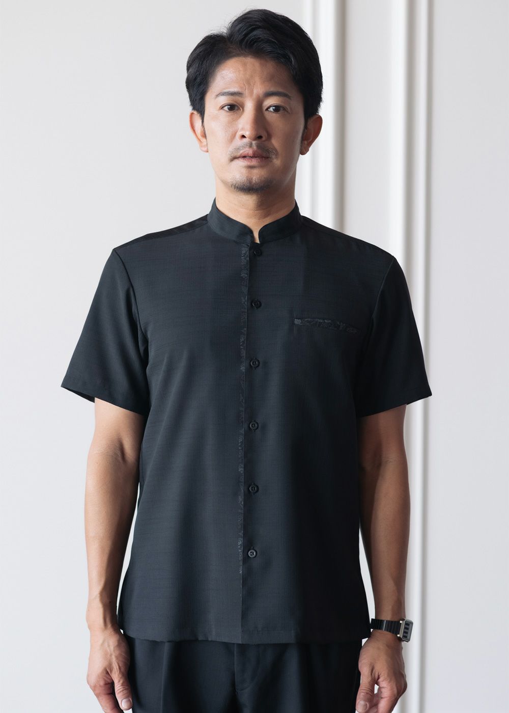 燕に牡丹（マオカラー） | かりゆしウェア（沖縄版アロハシャツ）専門