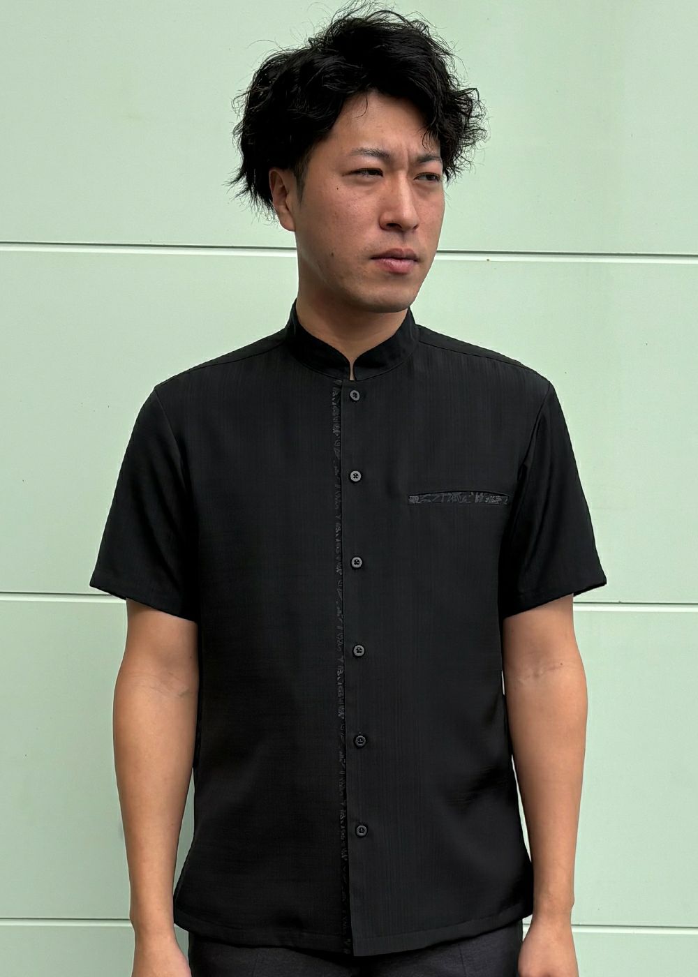 燕に牡丹（マオカラー） | かりゆしウェア（沖縄版アロハシャツ）専門