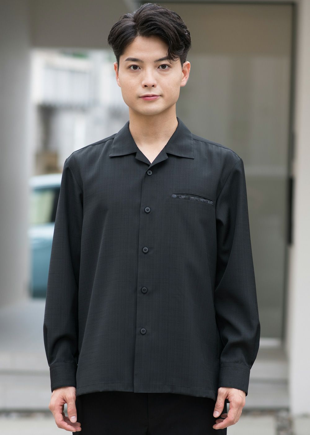 燕に牡丹 L/S（開襟） | かりゆしウェア（沖縄版アロハシャツ