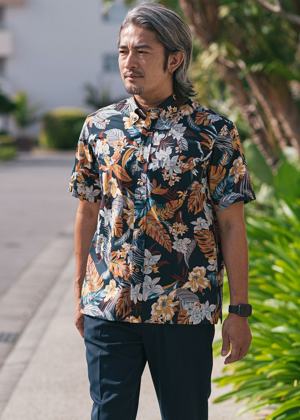 楽天市場】アロハシャツ メンズ 長袖シャツ 花柄シャツ 開襟