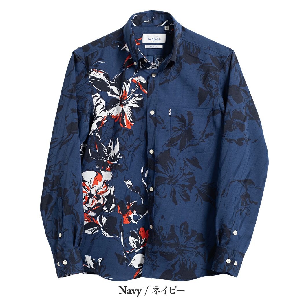 影花L/S | かりゆしウェア（沖縄版アロハシャツ）専門店：MAJUN 