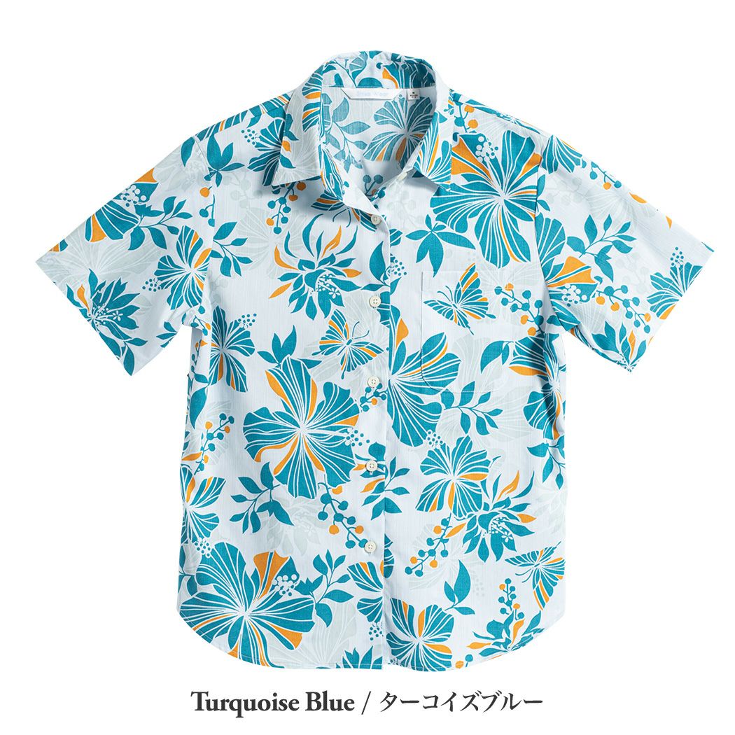 沖縄Shisa TropicalWearコットン100% 手描き柄かりゆしウェア（OKINAWA 