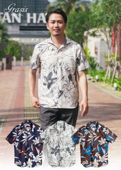 kenyokoso men's Haberu かりゆしウェアLサイズ メンズ|かりゆしウェア(沖縄版アロハシャツ)公式通販サイト