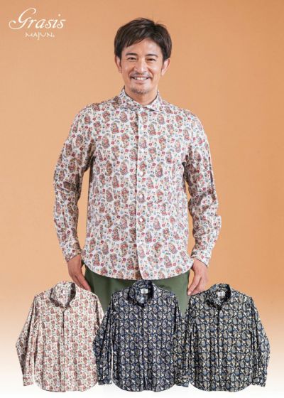 MAJUN かりゆしウェア grasis メンズ ビジネス 半袖 シャツ MAJUN かりゆしウェア grasis メンズ ビジネス 半袖 シャツ Mens