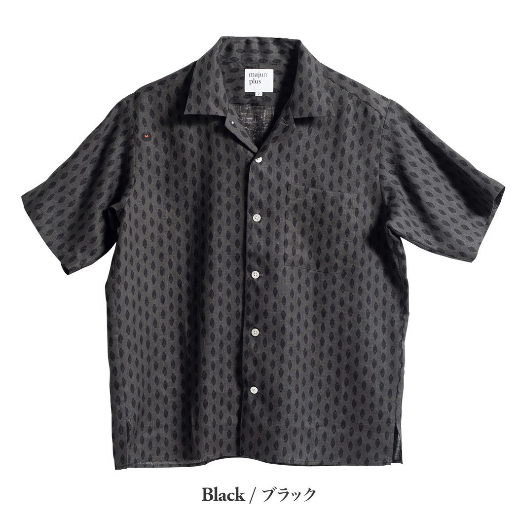 かりゆしウェア MAJUN スリムフィット 半袖 M slim fit スリーピングバット | かりゆしウェア（沖縄版アロハシャツ