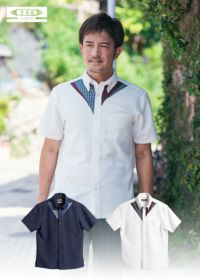 **メル75890**men's MAJUN 知花花織　かりゆしウェアＬ men's MAJUN 知花花織 かりゆしウェアLサイズ アロハシャツ沖縄
